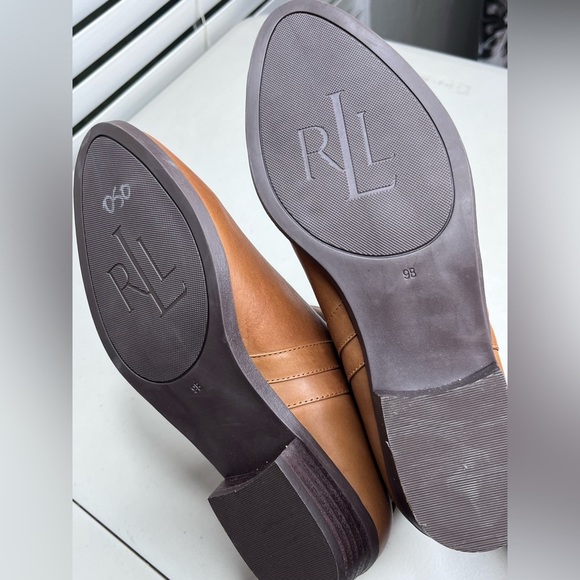 Lauren Ralph Lauren Boho Shelli Sz 9 Leather Ankle Side Zip Boots - Picture 9 of 12